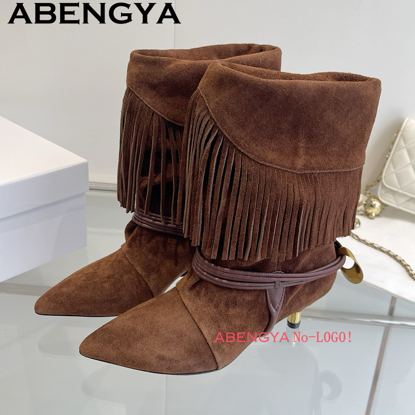 Suede Leather Edge Tassel Desi - đánh giá và giá Ethnic Fashion Design