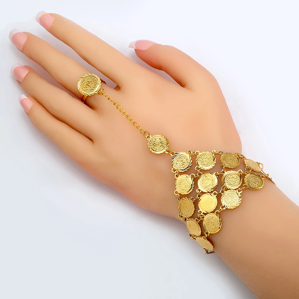 Bohemian Gold Coin Hand Chain  - đánh giá và giá Ethnic Fashion Co In